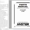 Hyster Electric Motor Rider Trucks J160 J30 35 40ZT Parts Manual 1554639 1