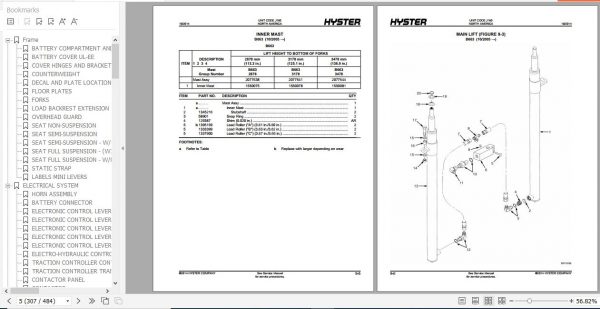 Hyster Electric Motor Rider Trucks J160 J30 35 40ZT Parts Manual 1554639 3