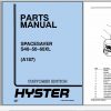 Hyster Forklift A187 S40 50 60XL Parts Manual 599864 1