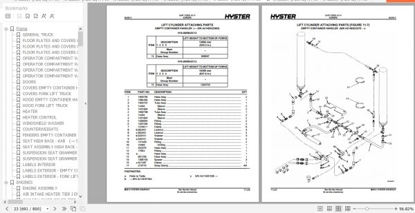 Hyster Forklift Truck A214 H14.00 18.00XM 12 12EC Parts Manual 1452617 4
