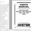 Hyster Forklift Truck A222 RS45 27IH 30CHRS46 30IH 33CH 33IH 36CH Parts Manual 897858 2