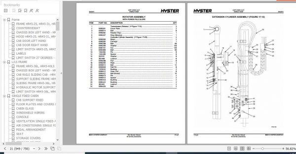 Hyster Forklift Truck A227 HR45 25 31 36L 40LS 40S Parts Manual 1470226 4