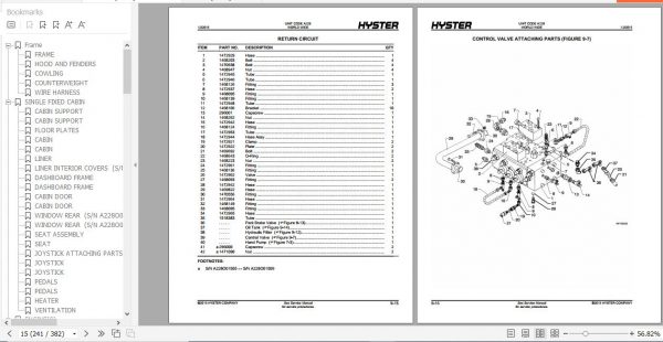 Hyster Forklift Truck A228 HR45 48EC Parts Manual 1472538 3
