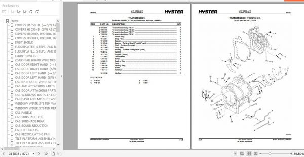 Hyster Forklift Truck A917 H800 900 1050HD H800 900 970 1050HDS Parts Manual 1641089 4 1