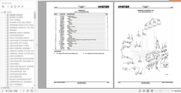 Hyster Forklift Truck B222 RS45 27CH RS46 41LSCH RS45 24IH RS46 38LSIH Europe Parts Manual 1629343 3