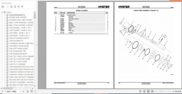 Hyster Forklift Truck B236 H400HD H450HD H400HDS H450HDS Parts Manual 4031581 3