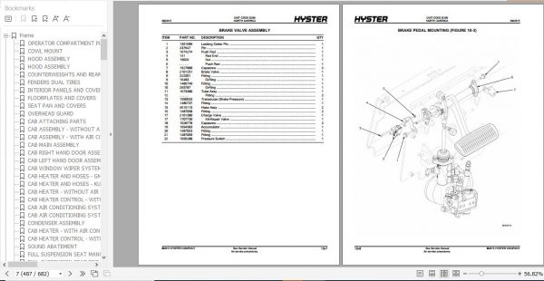 Hyster Forklift Truck B299 H170FT H175FT36 H190FT Parts Manual 4053645 3