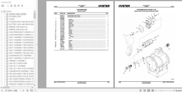 Hyster Forklift Truck B917 H36XMS 12H40XMXMS 12H44XMXMS 12H48XMXMS 12 Europe Parts Manual 4046822 3