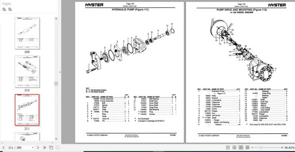 Hyster Forklift Truck C002 S30C S40C S50C Parts Manual 599004 3