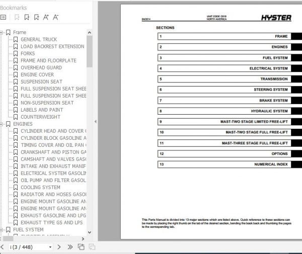 Hyster Forklift Truck C010 S25 40XM S40XMS Parts Manual 897651 2