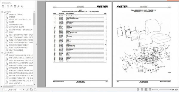 Hyster Forklift Truck C024 S135 155XL S155XL2 Parts Manual 1559939 3