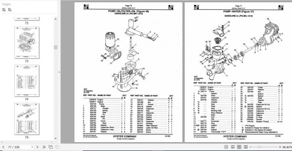 Hyster Forklift Truck C177 H40 50 60XL H2.00 2.50 3.00X Parts Manual 852670 2