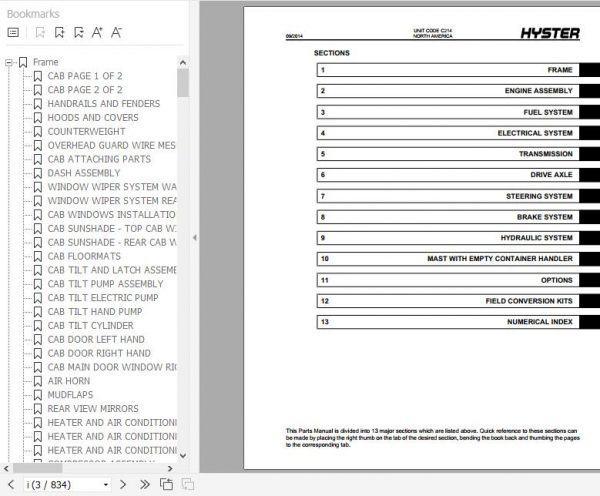 Hyster Forklift Truck C214 H400HD ECH450HD ECH450HDS ECH500HD EC Parts Manual 4031724 2