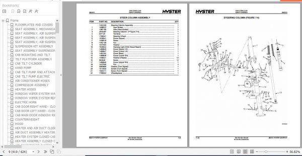 Hyster Forklift Truck C236 H400HD H400HDS H450HD H450HDS Parts Manual 4119341 3