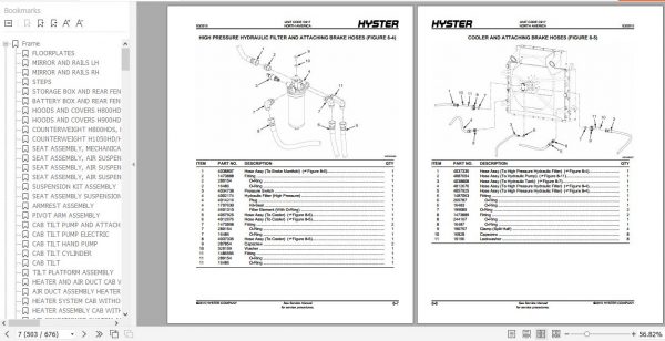 Hyster Forklift Truck C917 H800HDSH900HDSH970HDSH1050HDSH900HDH970HDH1050HD Parts Manual 4124325 3
