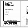 Hyster Forklift Truck Challenger D003 H30 60H Parts Manual 599276 1