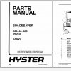 Hyster Forklift Truck D002 S30 40 50E S60ES Parts Manual 599764 1