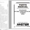 Hyster Forklift Truck D004 S70 120XL S120XLS S3.50 5.50XLS5.50XLS Parts Manual 852319 1