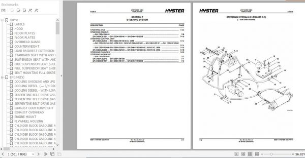 Hyster Forklift Truck D004 S70 120XL S120XLS S3.50 5.50XLS5.50XLS Parts Manual 852319 3