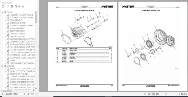 Hyster Forklift Truck D024 S6.0FT S7.0FT Parts Manual 1652515 3