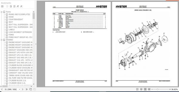 Hyster Forklift Truck D187 S40 65XM Parts Manual 897661 3
