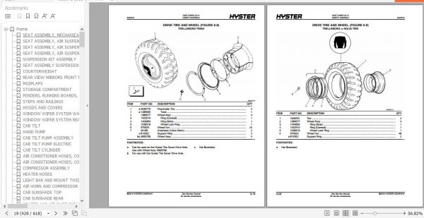 Hyster Forklift Truck D214 H450HD EC H500HD EC Parts Manual 4121172 3