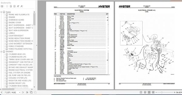 Hyster Forklift Truck E001 E001 H25 40XM H40XMS Parts Manual 1492521 3