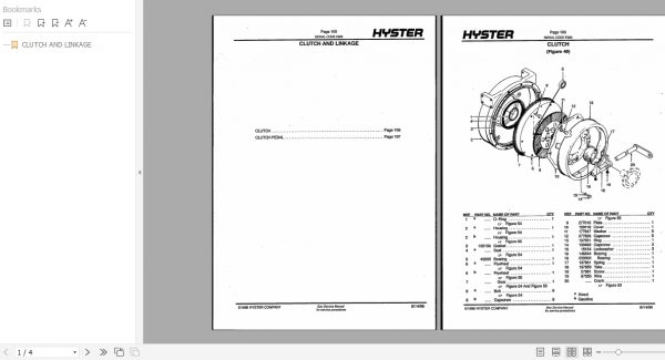 Hyster Forklift Truck E003 H30 60H Parts Manual 1
