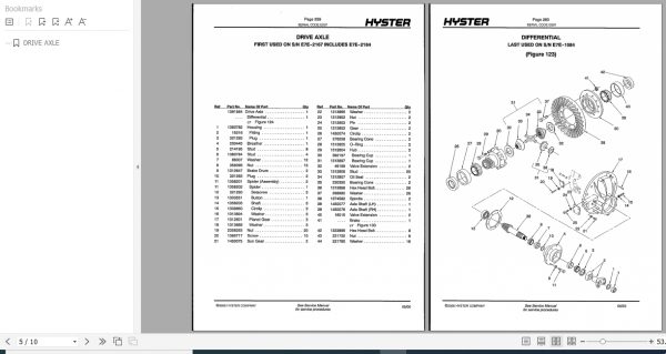 Hyster Forklift Truck E007 H165 280XL Parts Manual 897604 4