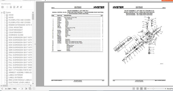 Hyster Forklift Truck E010 S30FT S35FT S40FTS Parts Manual 1598513 3