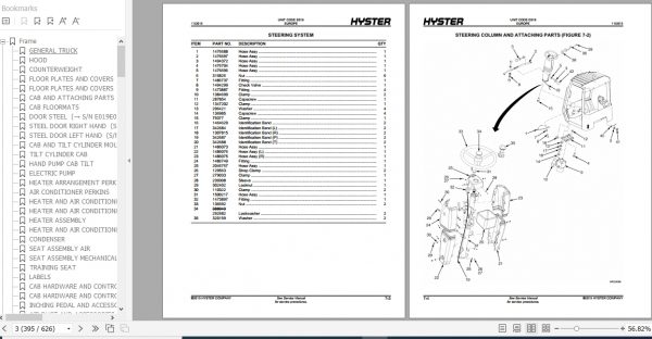 Hyster Forklift Truck E019 H13.00 16.00XM 6 H10.00 12.00XM 12EC Europe Parts Manual 1494701 3