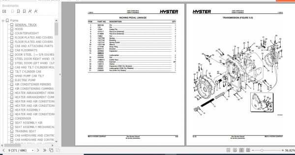 Hyster Forklift Truck E019 H300 360HDH360HD EC Parts Manual 1500812 3