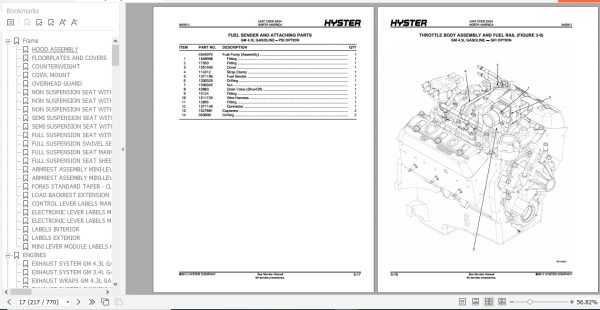 Hyster Forklift Truck E024 S135FT S155FT Parts Manual 1698707 3