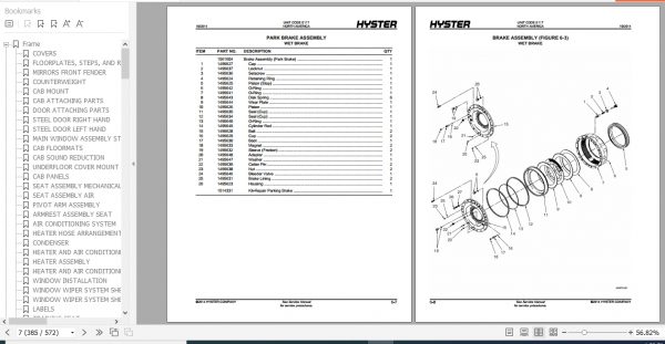 Hyster Forklift Truck E117 H1050HD CH H1150HD CH Parts Manual 1546427 3