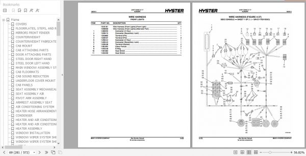 Hyster Forklift Truck E117 H40.00XM H48.00XM 16CH H50.00XM H52.00XM 16CH Europe Parts Manual 1546436 3