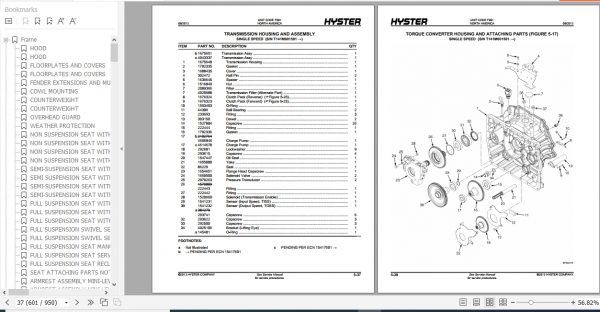 Hyster Forklift Truck F001 H30 35FT H40FTS Parts Manual 1598525 3