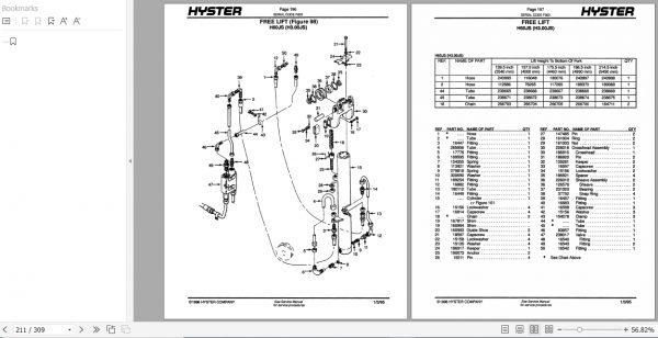 Hyster Forklift Truck F003 H40 60JS Parts Manual 599894 2