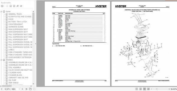 Hyster Forklift Truck F004 S3.50 5.50XM Europe Parts Manual 1559858 3