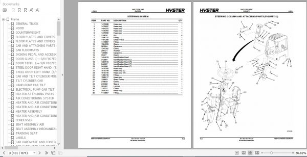 Hyster Forklift Truck F007 H8.00 12.00XM Europe Parts Manual 1494712 3