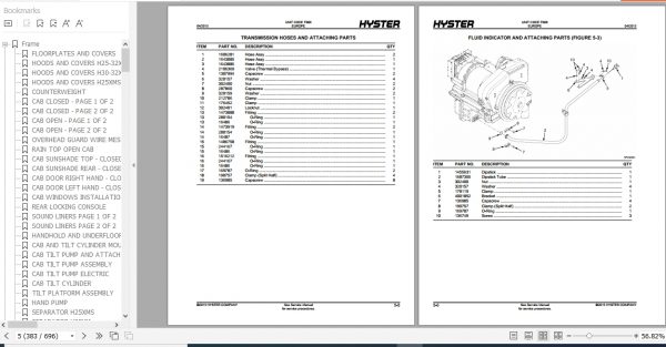 Hyster Forklift Truck F008 H25.00 H30.00 H32.00XM 9 XM 12 H28.00 H32.00XM 12 XM 16CH Parts Manual 1697179 3