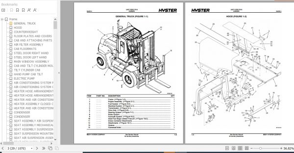 Hyster Forklift Truck F019 H13.00 16.00XM H10.00 12.000XM 12EC Europe Parts Manual 1557029 3