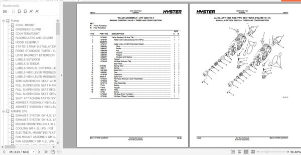 Hyster Forklift Truck F024 S6.0FT S7.0FT Europe Parts Manual 4047292 3