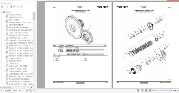 Hyster Forklift Truck F117 H40.00XM H48.00XM 16CH H50.00XM H52.00XM 16CH Europe Parts Manual 1615872 3