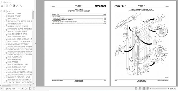 Hyster Forklift Truck F117 H40.00XM H48.00XM 16CH H50.00XM H52.00XM 16CH Europe Parts Manual 1615872 4