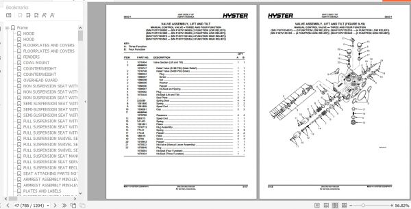 Hyster Forklift Truck F187 S40 70FT S55FTS Parts Manual 1580500 3