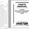 Hyster Forklift Truck G004 S80FT 120FT S80 100FTBCS S120FTS S120FTPRS Parts Manual 1624734 1