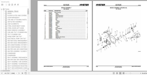 Hyster Forklift Truck G007 H170 280HD Parts Manual 1556869 4