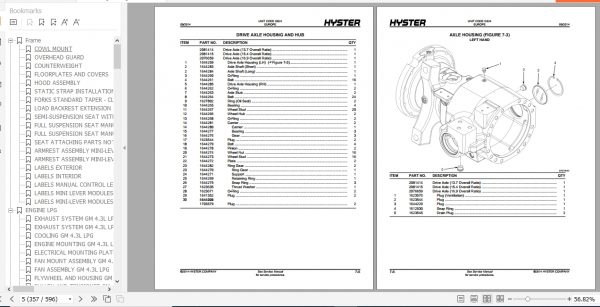 Hyster Forklift Truck G024 S6.0FT S7.0FT Europe Parts Manual 4069486 3