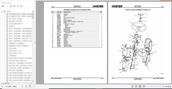 Hyster Forklift Truck G117 H1050HD 16CH H1150HD 16CH Parts Manual 4046743 3