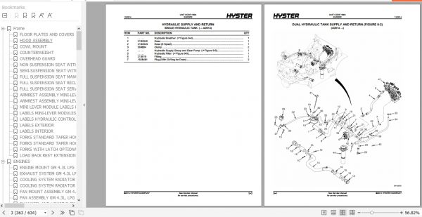 Hyster Forklift Truck H004 S4.0 5.5FT S5.5FTS Europe Parts Manual 4063255 3